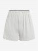 Plus Size V Neck Solid Color Top and Shorts Pajamas Set -  