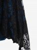 T-shirt Double Couche en Dentelle Fleurie de Grande Taille - Bleu profond M | US 10