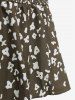 Plus Size Cow Print Ruffles Dress -  