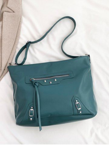 Rivets Decor PU Shoulder Bag