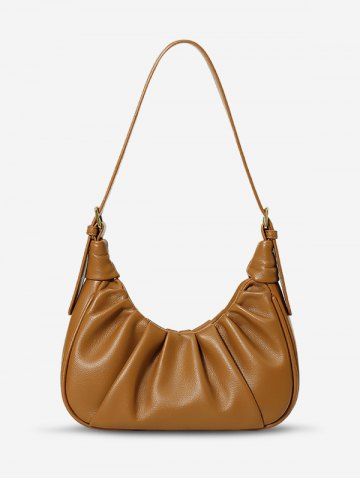 Women's Simple Style Ruched Design Underarm Croissant Shoulder Bag