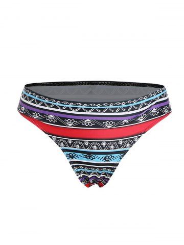 Tribal Print Natural Bikini Briefs - MULTI - XL