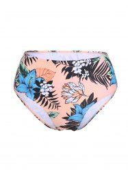 Leaf Flower Print High Waisted Swimwear Briefs -  
