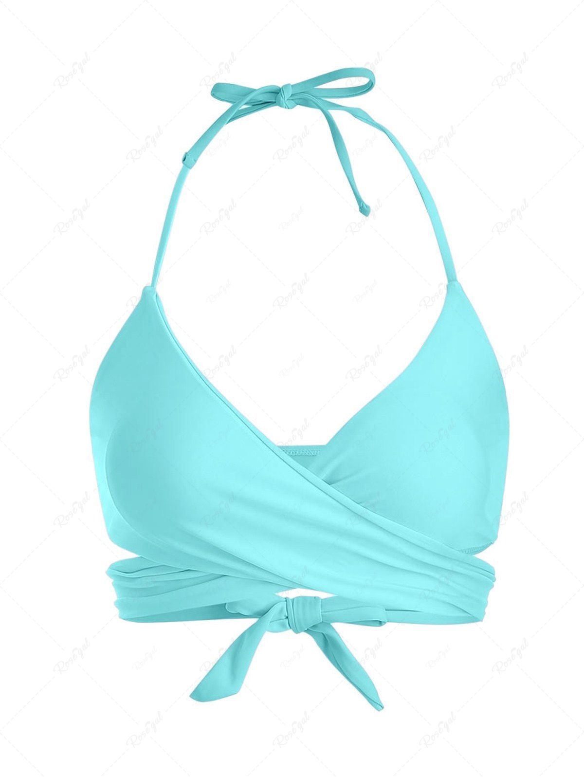 Buy Crossover Tied Back Padded Halter Tankini Top  