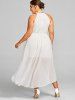 Plus Size Keyhole Neck Open Shoulder Asymmetric Lace Dress -  