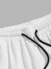 Letter LA Eagle Graphic Printed Drawstring Casual Shorts -  