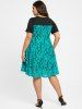 Robe Superposée en Dentelle Insérée Grande Taille avec Chaîne - Vert 2X | US 18-20