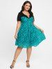 Plus Size Chain Panel Twisted Double Layered Lace Dress -  