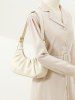 Women's Simple Style Ruched Design Underarm Croissant Shoulder Bag -  