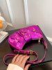 Sac à Bandoulière Plissé en Couleur Métallisée Orné de Rivets pour Femmes - Twilight Gold 