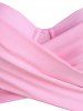 Solid Color Crossover Bowknot Spaghetti Strap Swim Top -  