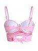 Solid Color Crossover Bowknot Spaghetti Strap Swim Top -  