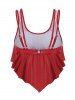Solid Color Flounce Dual Strap Padded Swim Top -  