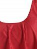 Solid Color Flounce Dual Strap Padded Swim Top -  