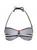 Striped Print Padded Wire Free Halter Bikini Bra Top -  