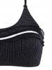 Metallic Thread Crisscross Frilled Crisscross Padded Bikini Top -  