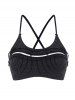 Metallic Thread Crisscross Frilled Crisscross Padded Bikini Top -  