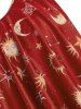 Sun Stars Moon Print Pointed Hem Padded Tankini Top -  