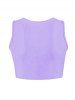 Plain Color Scoop Neck Twisted Tankini Top -  