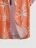 Chemise de Vacances de Plage à Imprimé Palmier Tropical à Manches Courtes - Orange Foncé S