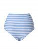 Contrasting Stripe Print High Waist Swimming Briefs -  