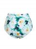 Flower Print High Waist Swim Briefs -  