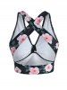 Flower Print Bowknot Tied Crossover Padded Tankini Swimsuit Top -  