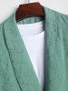 Rose Jacquard Lapel Collar Single Button Short Sleeves Shirt -  