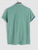 Rose Jacquard Lapel Collar Single Button Short Sleeves Shirt -  