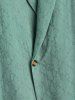 Rose Jacquard Lapel Collar Single Button Short Sleeves Shirt -  
