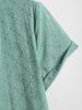 Rose Jacquard Lapel Collar Single Button Short Sleeves Shirt -  