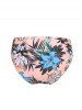 Leaf Flower Print High Waisted Swimwear Briefs -  