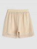 Sexy Sheer Openwork Mesh Two Piece Set Flap Pocket Tank Top With Lined Drawstring Shorts -  