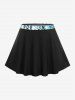 Plus Size Ethnic Print Crisscross Skirt Tankini Swimsuit -  