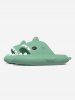 Sandales D'Intérieur et Extérieur Épaisses en Forme de Requin de Dessin Animé Amusant pour Hommes - Vert clair EU (36-37)
