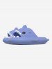 Sandales D'Intérieur et Extérieur Épaisses en Forme de Requin de Dessin Animé Amusant pour Hommes - Bleu profond EU (36-37)