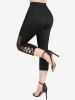 Pantalon Capri Croisé Panneau en Maille de Grande Taille - Noir M | US 10
