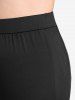 Plus Size Mesh Panel Crisscross Pull On Capri Pants -  