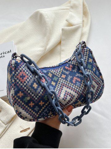 Retro Ethnic Woven Pattern Shoulder Bag