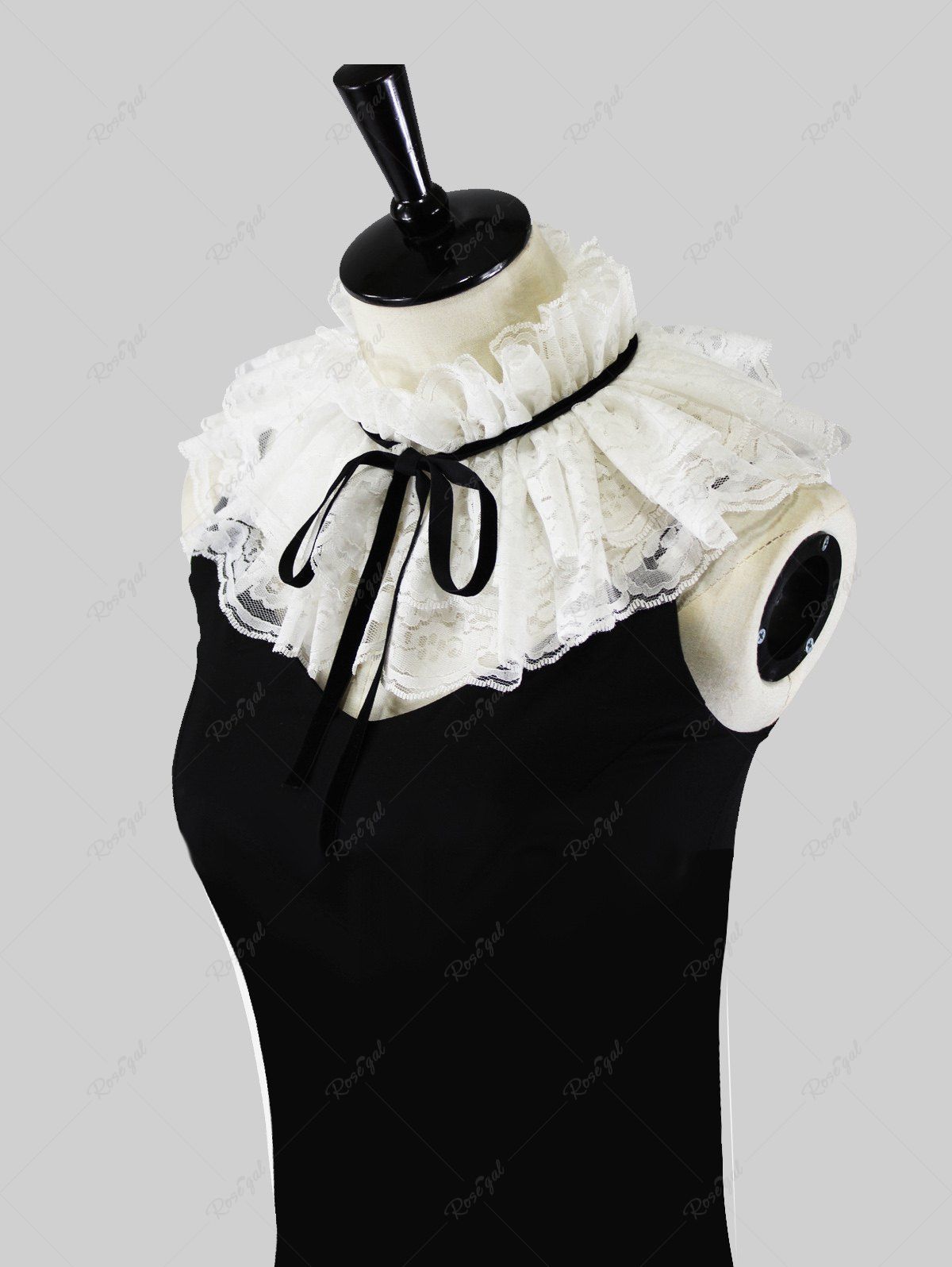 Best Women Gothic Ruffled False Collar Shawl Ribbon Bowknot Capelet  