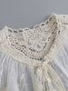 Crochet Lace Embroidered Mesh Bow Tie False Collar -  