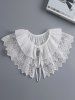 Lace Embroidered Ruffled Tie False Collar -  