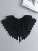 Lace Embroidered Ruffled Tie False Collar -  