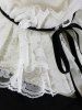 Women Gothic Ruffled False Collar Shawl Ribbon Bowknot Capelet -  