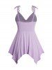 Débardeur Asymétrique Cœur à Epaule Nouée de Grande Taille - Violet clair L