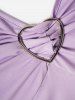 Débardeur Asymétrique Cœur à Epaule Nouée de Grande Taille - Violet clair L