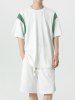Colorblock Textured Short Sleeves T-shirt and Shorts Athletic Set -  