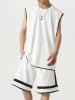Color Spliced Tank Top and Shorts Athletic Set -  