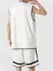 Color Spliced Tank Top and Shorts Athletic Set -  