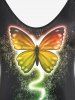 Plus Size & Curve Butterfly Galaxy Print Flowy Top -  
